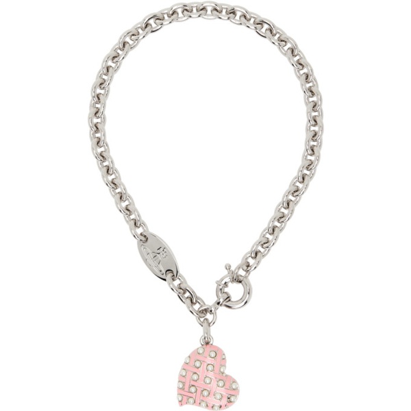  비비안 웨스트우드 Vivienne Westwood Silver Valentines Heart Locket Necklace 241314F023033