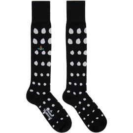 비비안 웨스트우드 Vivienne Westwood Black Dots High Socks 232314M220021