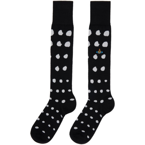  비비안 웨스트우드 Vivienne Westwood Black Dots High Socks 232314M220021