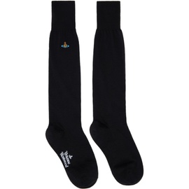 비비안 웨스트우드 Vivienne Westwood Black Uni Colour High Socks 232314M220020