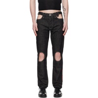 비비안 웨스트우드 Vivienne Westwood Black Cutout Jeans 231314M186000
