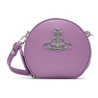 비비안 웨스트우드 Vivienne Westwood Purple Re-Vegan Mini Round Crossbody Bag 241314F048118