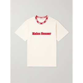 웨일즈 보너 WALES BONNER Logo-Embroidered Printed Organic Cotton-Jersey T-Shirt 1647597311387519