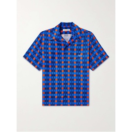 웨일즈 보너 WALES BONNER Camp-Collar Logo-Embroidered Printed Satin Shirt 1647597311387507