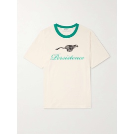 웨일즈 보너 WALES BONNER Resilience Embroidered Flocked Organic Cotton-Jersey T-Shirt 1647597328740990