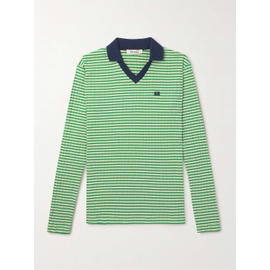 웨일즈 보너 WALES BONNER Slim-Fit Logo-Embroidered Striped Supima Cotton-Blend Polo Shirt 1647597328740937
