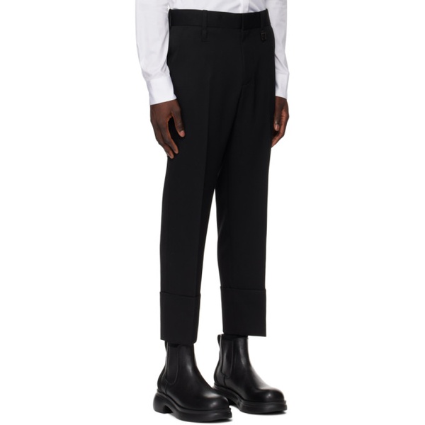 우영미 WOOYOUNGMI Black Rolled Cuff Trousers 241704M191011