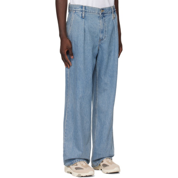  우영미 WOOYOUNGMI Blue One-Tuck Jeans 241704M186008