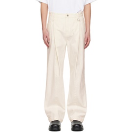 우영미 WOOYOUNGMI White One-Tuck Curved Jeans 241704M186006
