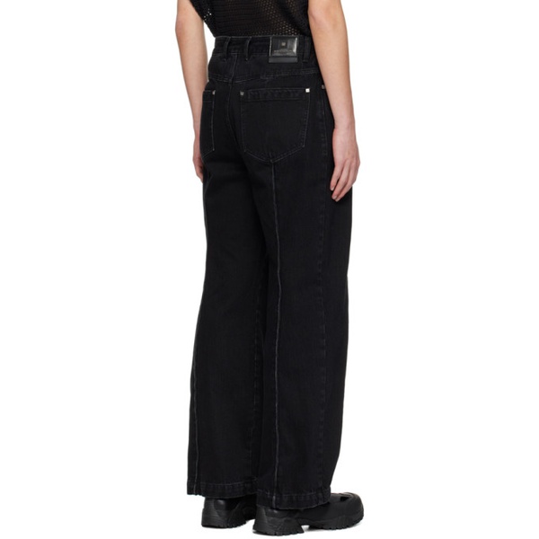  우영미 WOOYOUNGMI Black One-Tuck Curved Jeans 241704M186005
