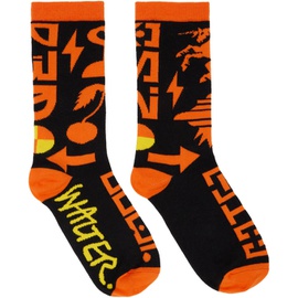 Walter Van Beirendonck Black & Orange Dawleetoo Socks 241278M220002