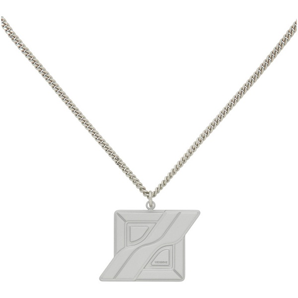  웰던 We11done Silver Logo Necklace 221327F023012