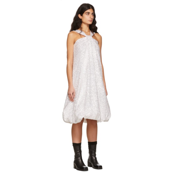  웰던 We11done White Sequin Dress 221327F052003