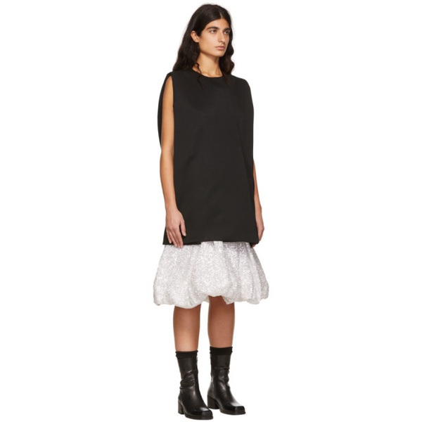  웰던 We11done Black Wool Mini Dress 221327F052001