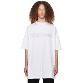 웰던 We11done White Printed T-Shirt 241327M213030