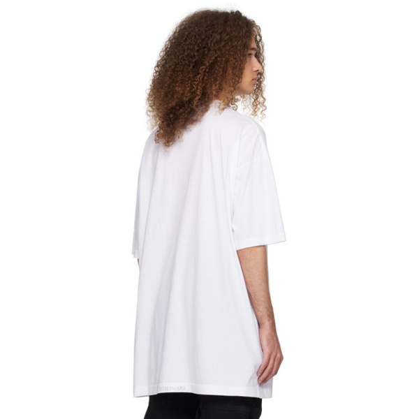  웰던 We11done White Printed T-Shirt 241327M213030