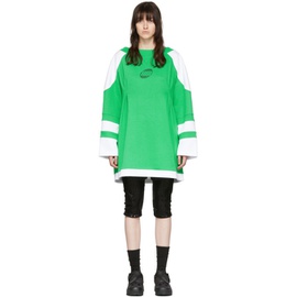 웰던 We11done Green Cotton Mini Dress 221327F052009