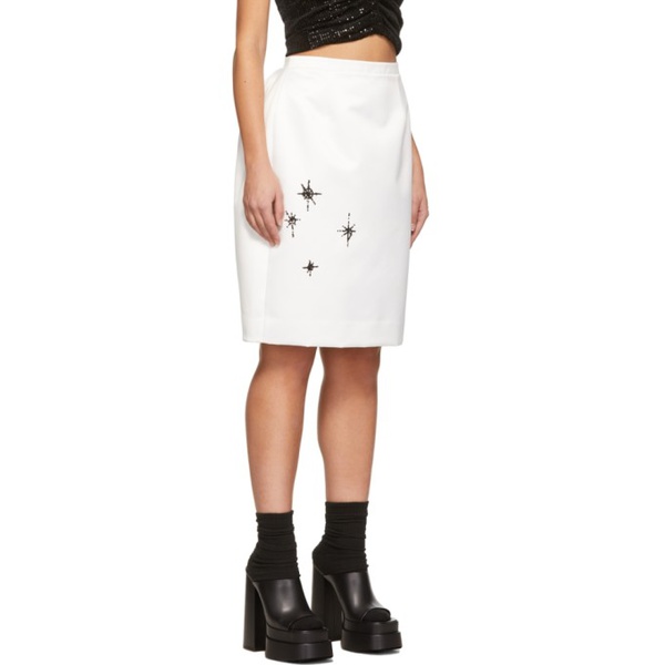  웰던 We11done White Sequin Midi Skirt 221327F090013