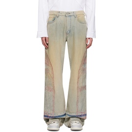 Who Decides War Blue Embroidered Jeans 241389M186007