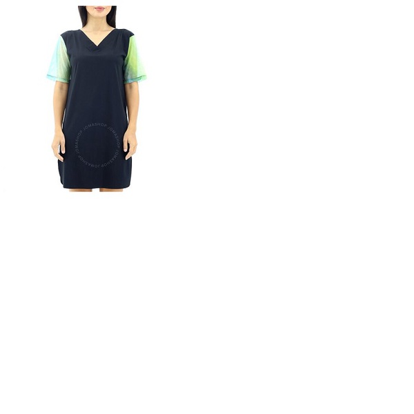  월포드 Wolford Ladies Ocean/Black Jellyfish V-neck Dress 52678-8893