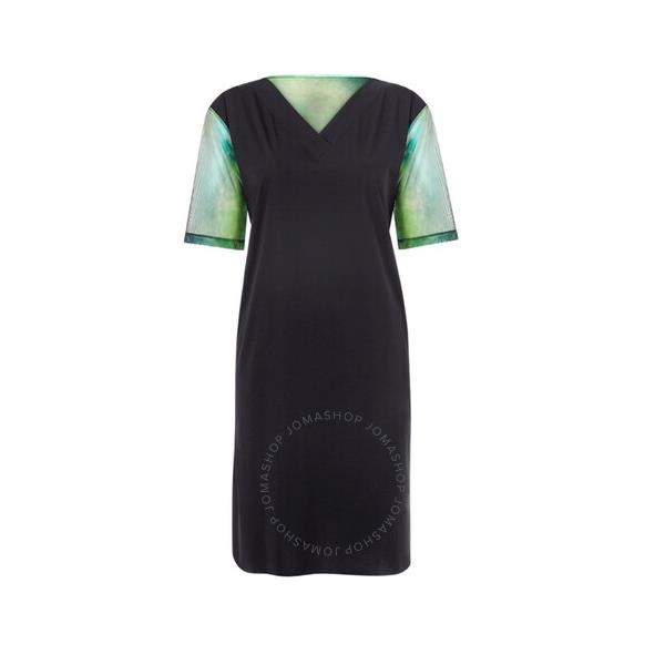  월포드 Wolford Ladies Ocean/Black Jellyfish V-neck Dress 52678-8893