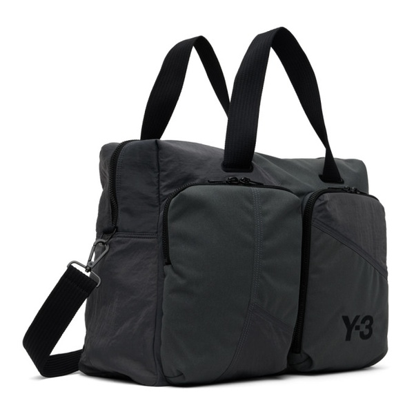  Y-3 Gray Holdall Duffle Bag 231138M169002