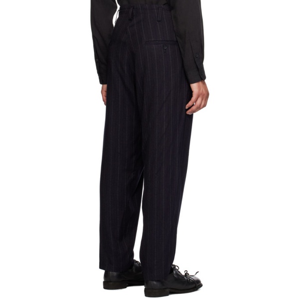  요지 야마모토 YOHJI YAMAMOTO Black Stripe Trousers 241573M191008