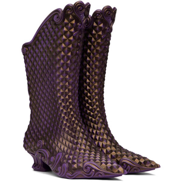  와이프로젝트 Y/Project Purple & Gold Melissa 에디트 Edition Court Boots 232893F114003