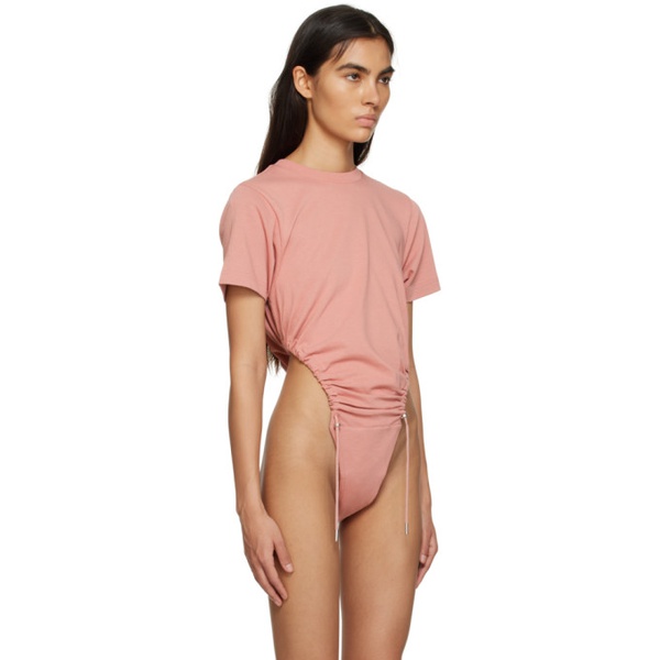  와이프로젝트 Y/Project Pink Ruched Bodysuit 231893F358002
