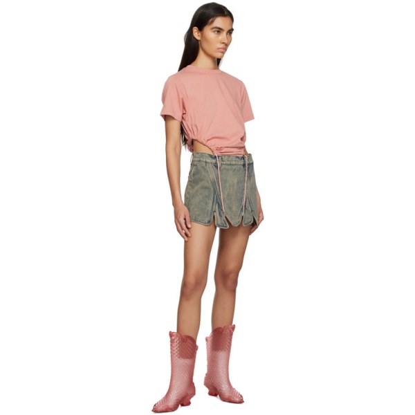  와이프로젝트 Y/Project Pink Ruched Bodysuit 231893F358002