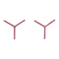 와이프로젝트 Y/Project Pink Mini Y Earrings 241893F022012