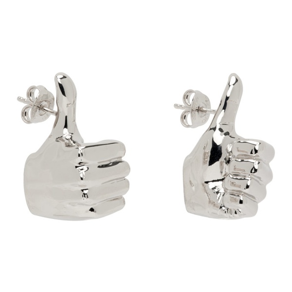  와이프로젝트 Y/Project Silver Mini Thumbs Up Earrings 241893M144005