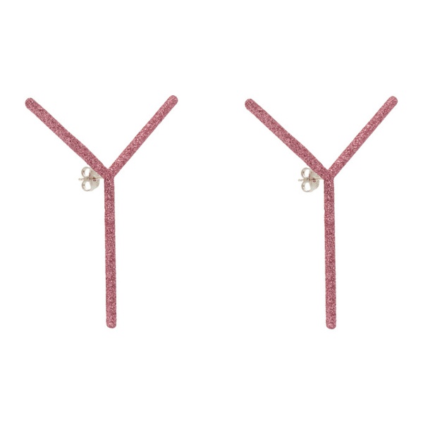  와이프로젝트 Y/Project Pink Maxi Y Earrings 241893F022007