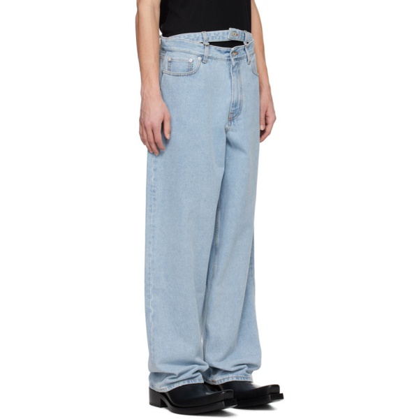  와이프로젝트 Y/Project Blue Double Waist Jeans 241893M186019
