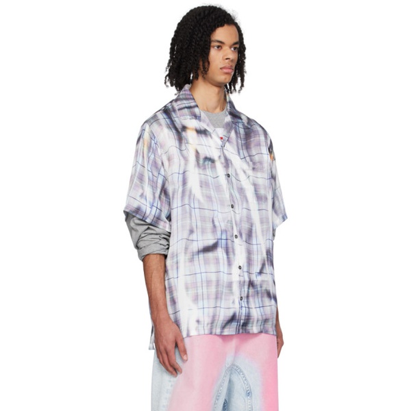  와이프로젝트 Y/Project Gray & Purple Check Shirt 241893M192009