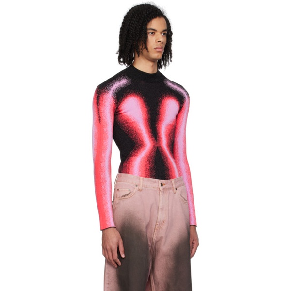  와이프로젝트 Y/Project Black & Pink Gradient Sweater 241893M201007