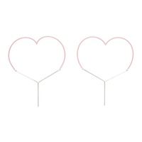 와이프로젝트 Y/Project Pink Maxi Y Heart Earrings 231893F022011