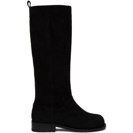 Youth Black Suede Knee-High Boots 232984F115000