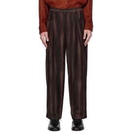 Youth Brown Structured Trousers 232984M191009
