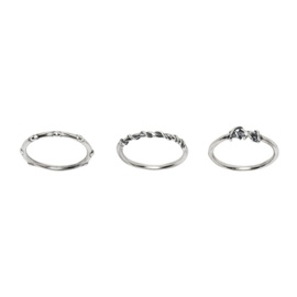 Youth Silver Layered Ring Set 241984M147000