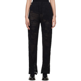 Ys Black Graphic Trousers 241731F087008