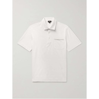 ZEGNA Nubuck-Trimmed Cotton-Pique Polo Shirt 1647597323338887