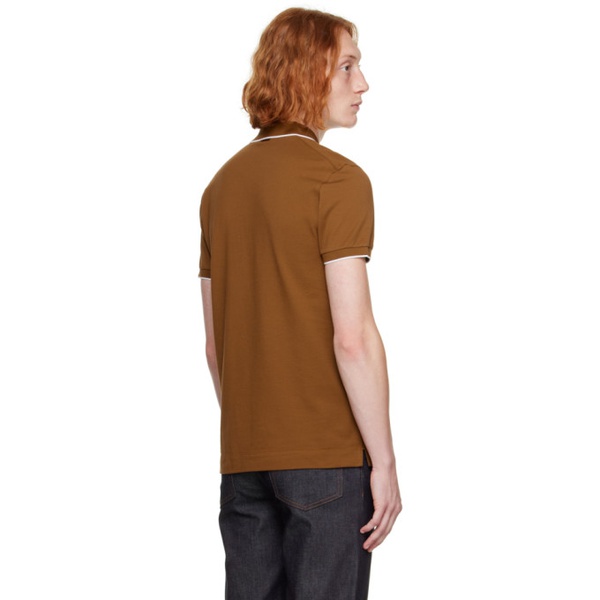  ZEGNA Brown Embroidered Polo 232142M212004