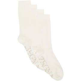 ZEGNA 오프화이트 Off-White Jacquard Socks 232142M220013