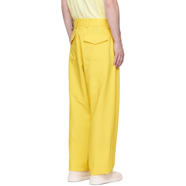  ZEGNA Yellow Paneled Trousers 231142M191036