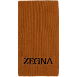 ZEGNA Orange Logo Scarf 222142M150012