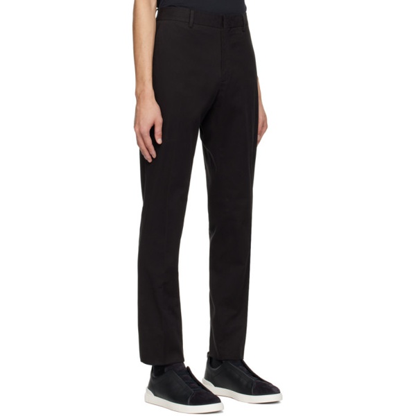  ZEGNA Black Four-Pocket Trousers 241142M191001
