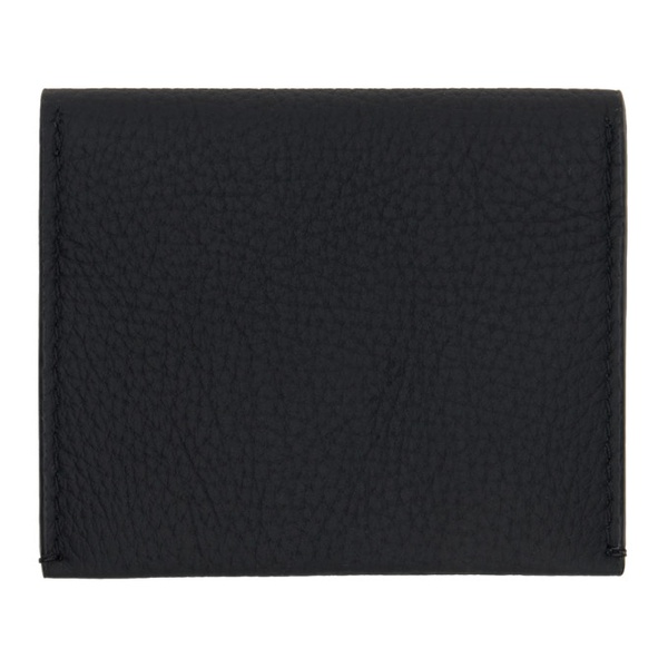  ZEGNA Black Foldable Leather Card Holder 241142M164001