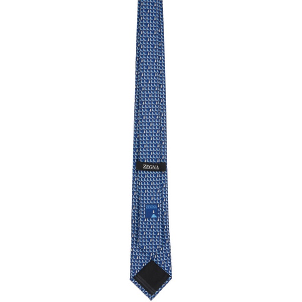  ZEGNA Blue Silk Tie 241142M158001