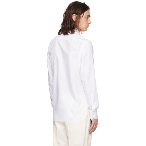  ZEGNA White Spread Collar Shirt 241142M192043